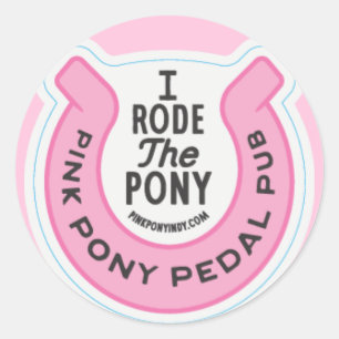 pink pony pedal pub classic round sticker