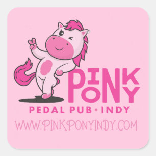 Pink Pony Pedal Pub Indy  Square Sticker
