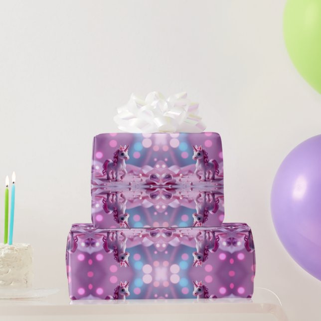 Pink Pony Unicorn Wrapping Paper (Party Gifts)
