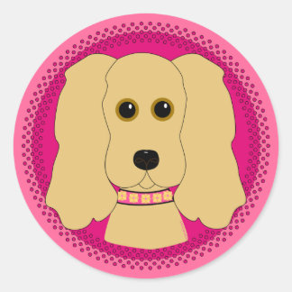 Pink Poochie Classic Round Sticker