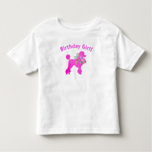 Pink Poodle Birthday Girl  T-Shirt