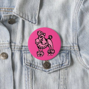 Pink Poodle Button