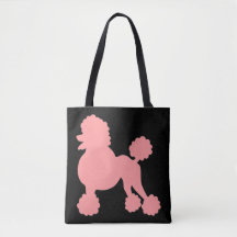 Pink Poodle Canvas Tote Bag