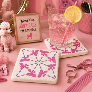 Pink Poodle Coaster Funny Groomer Hair Salon Gift