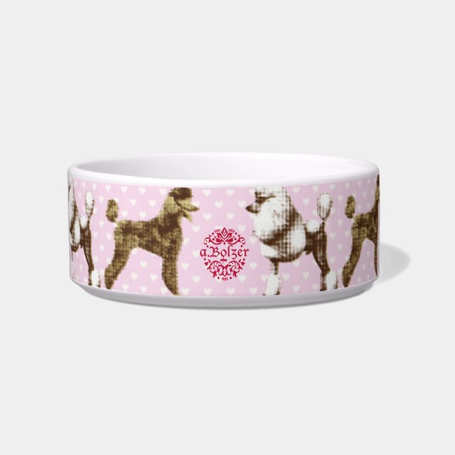 pink poodle design napf bowl (Front)
