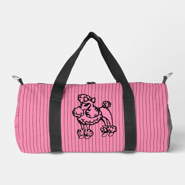 Pink  Poodle Duffel Bag (Front)