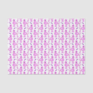 Pink poodle patterned watercolor art tissue paper
