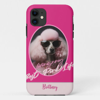 Pink Poodle Personalised iPhone Case