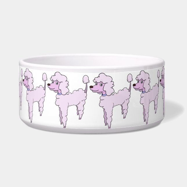 pink poodle pet bowl (Front)