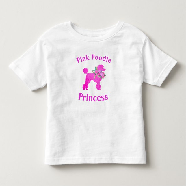 Pink Poodle Princess Birthday Girl T-Shirt (Front)