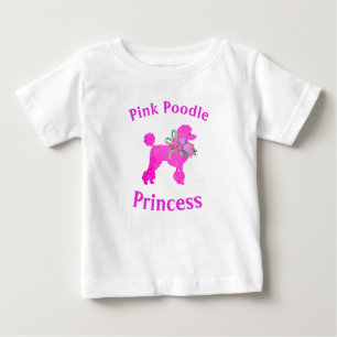 Pink Poodle Princess Birthday Girl T-Shirt