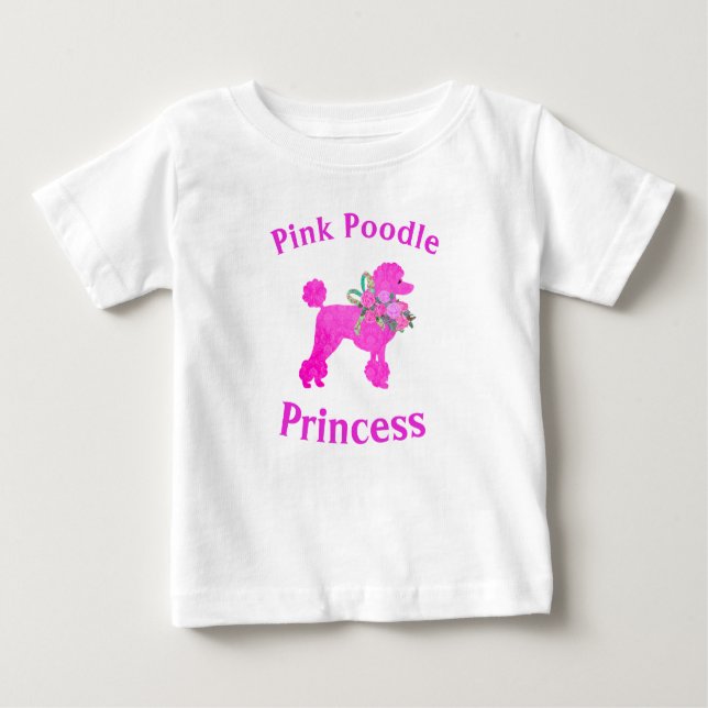 Pink Poodle Princess Birthday Girl T-Shirt (Front)