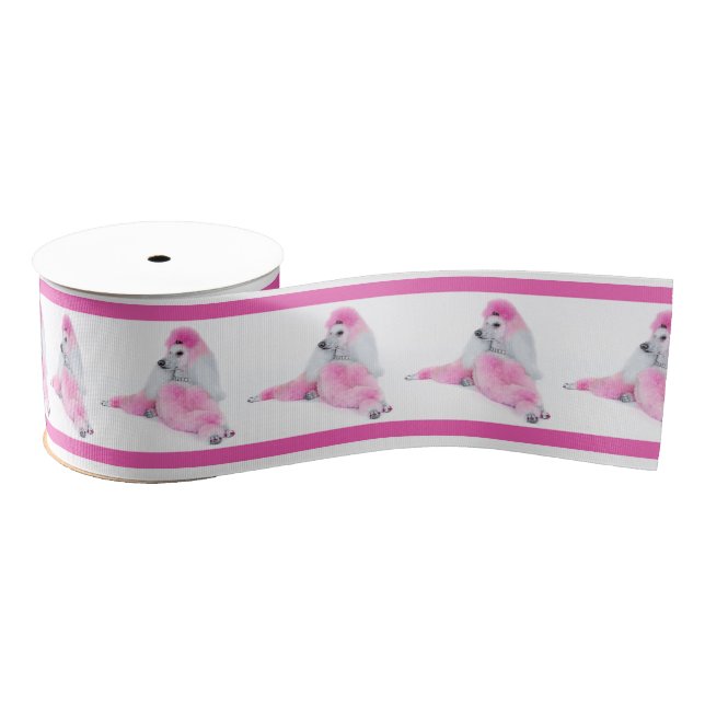 Pink Poodle Ribbon Grosgrain Ribbon (Spool)