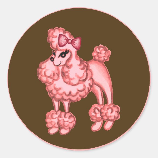 Pink Poodle Sticker (Front)
