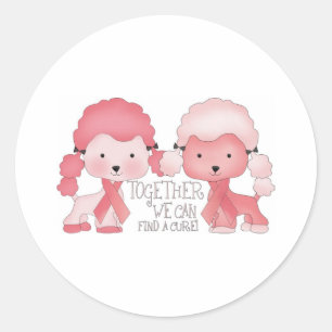Pink  Poodle-Together we can find a cure Classic Round Sticker