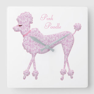 Pink Poodle Wall Clock