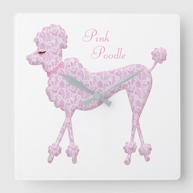 Pink Poodle Wall Clock (Front)