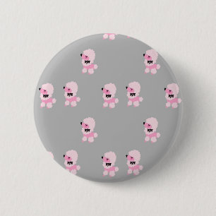 Pink Poodles Button Pin