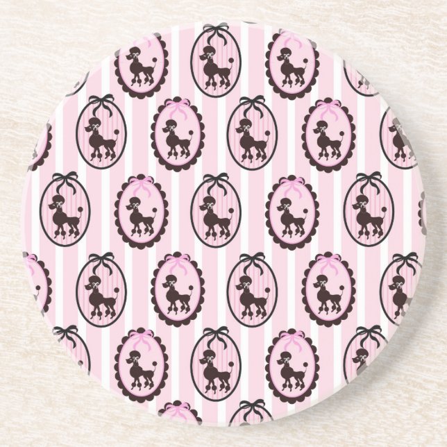 Pink Poodles Coaster (Front)