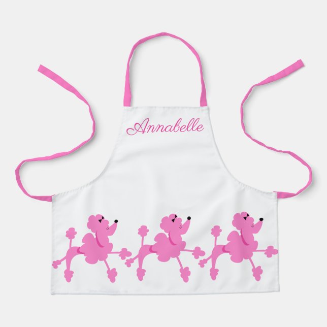 Pink Poodles Personalise Apron (Front)