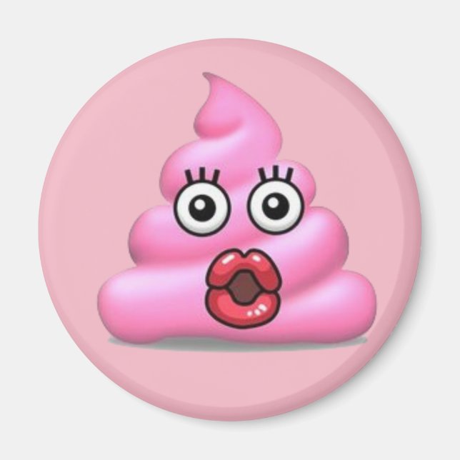 Pink Poop emoji Magnet (Front)