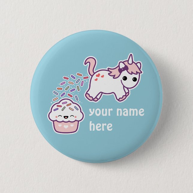 Pink Pooping Unicorn 6 Cm Round Badge (Front)