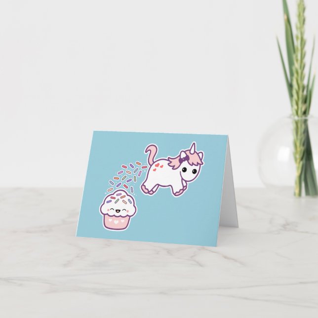 Pink Pooping Unicorn Card (Front)