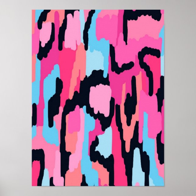 Pink Pop Abstract  Poster (Front)