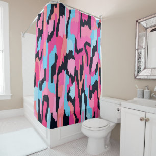 Pink Pop Abstract Shower Curtain