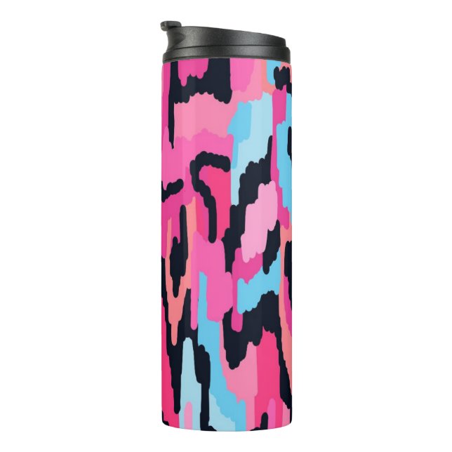 Pink Pop Abstract   Thermal Tumbler (Rotated Right)