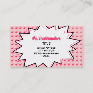 Pink Pop Art Business Card