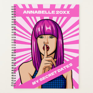 Pink Pop-Art Girl Personalised  Planner