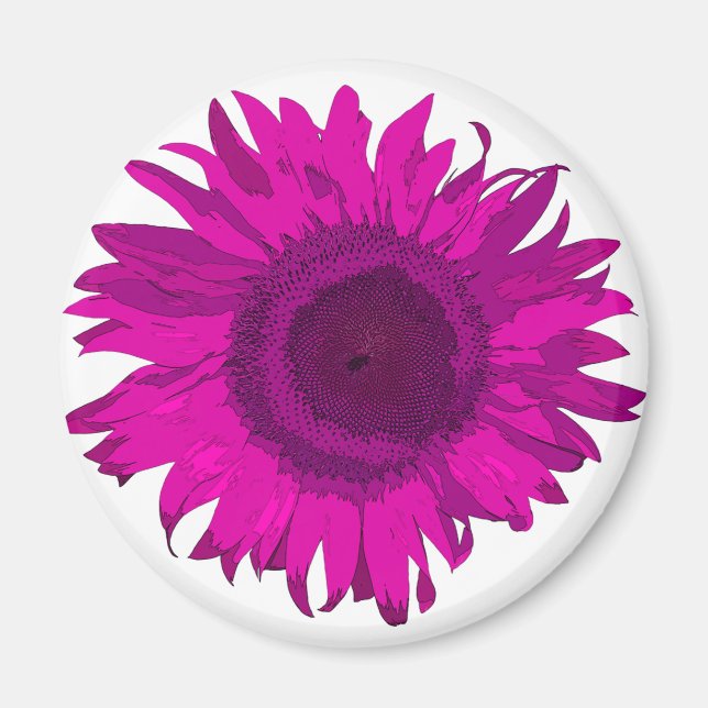 Pink Pop Art Sunflower Magnet (Front)