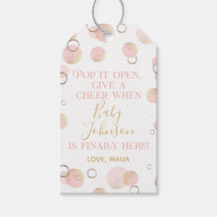 Pink Pop it When She Pops Favour Tag Champagne Tag