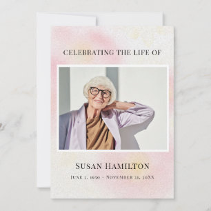 Pink Poppies Celebration of Life Program Invitation