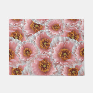 pink poppies doormat