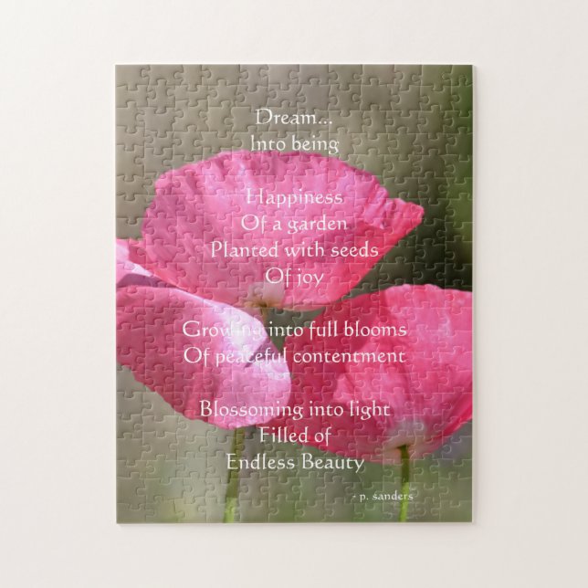 Pink Poppies Dream Poem      Jigsaw Puzzle (Vertical)