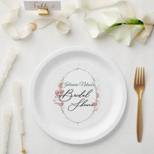 Pink poppies   paper plates