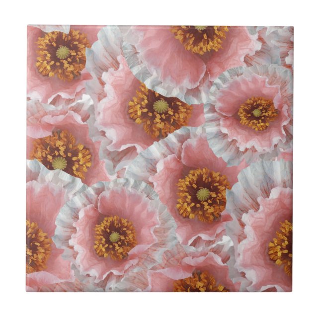 pink poppies tile (Front)