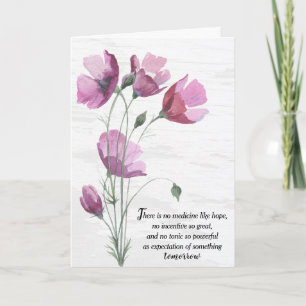 Pink Poppies with Inspirational Text Card