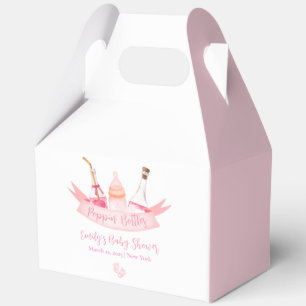 Pink Poppin Champagne Bottles Feet Baby Shower  Favour Box