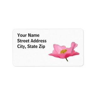 Pink Poppy Border Label