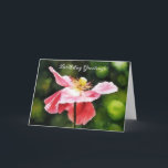 Pink Poppy Flower Art Birthday Card<br><div class="desc">This charming card features my original artwork, consisting of my original photograph of a blooming pink Poppy flower. I applied a watercolor painterly technique to give it an artistic flair. The front of the card states, "Birthday Greetings!" and the inside of the card states "Thinking of you on your special...</div>