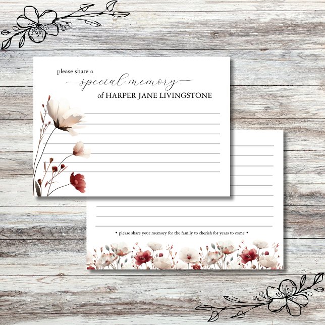 Pink Poppy Funeral Memorial Share a Memory Card (Creator Uploaded)