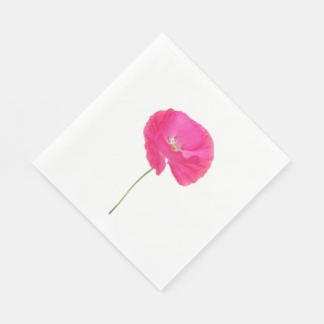 pink poppy napkin (Corner)