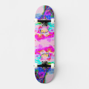 Pink Poppy pink and white polkadots Skateboard