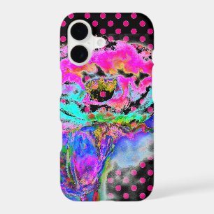 Pink poppy pink/black polka-dots