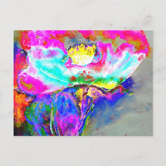 Pink Poppy Postcard (Front)