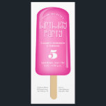 Pink Popsicle Invitation<br><div class="desc">These cute birthday party invitations feature a pink popsicle and can be customised with your child's name and age.</div>