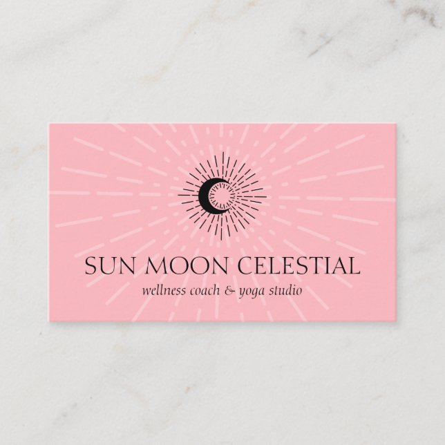 Pink Popular Flower Shade Energy Healing Sun Business Card (Front)